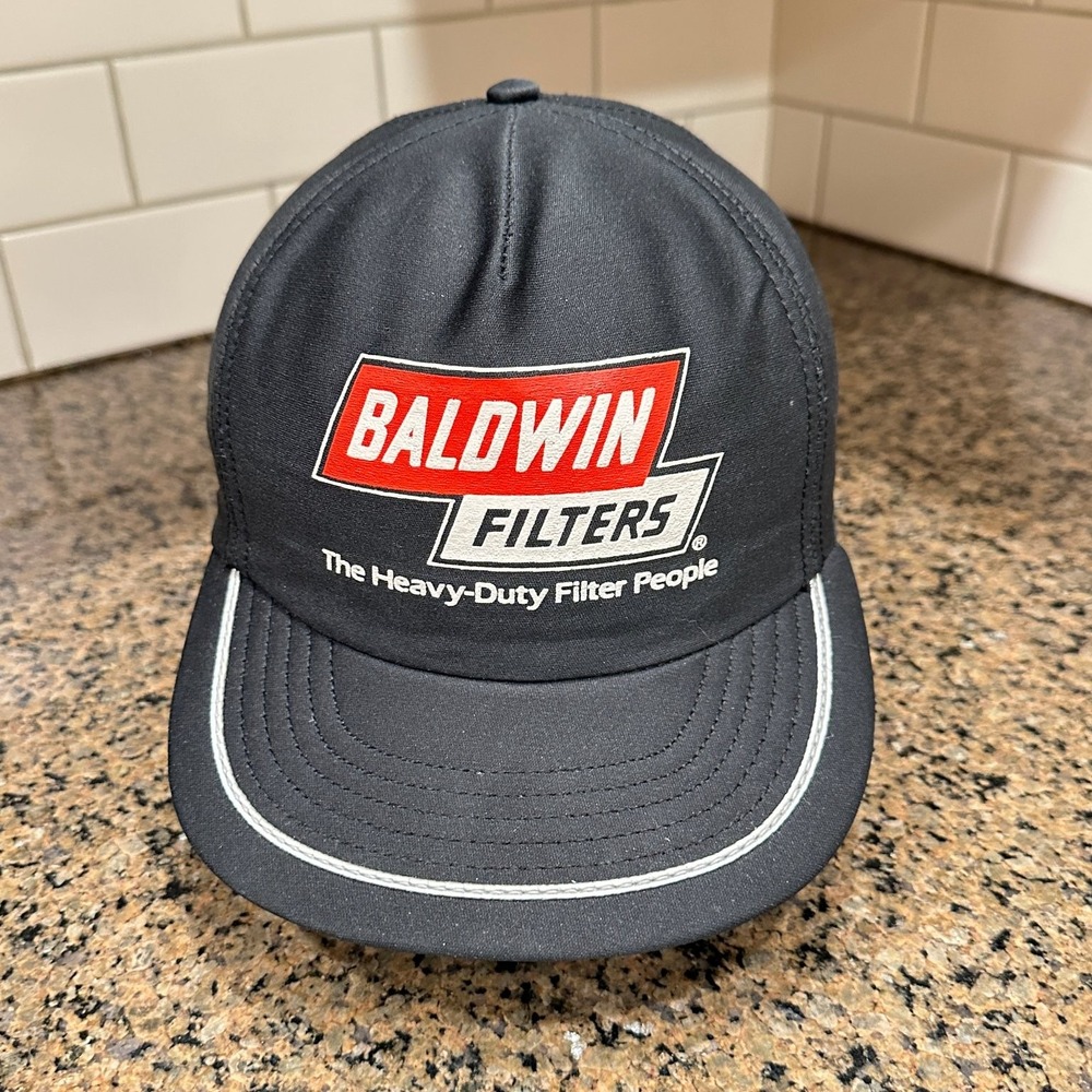 Baldwin Filters Stylemaster Snapback Hat Men OS Black Cotton USA Made